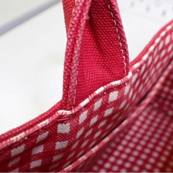 Prada Red check Canapa tote - Picture 9 of 10